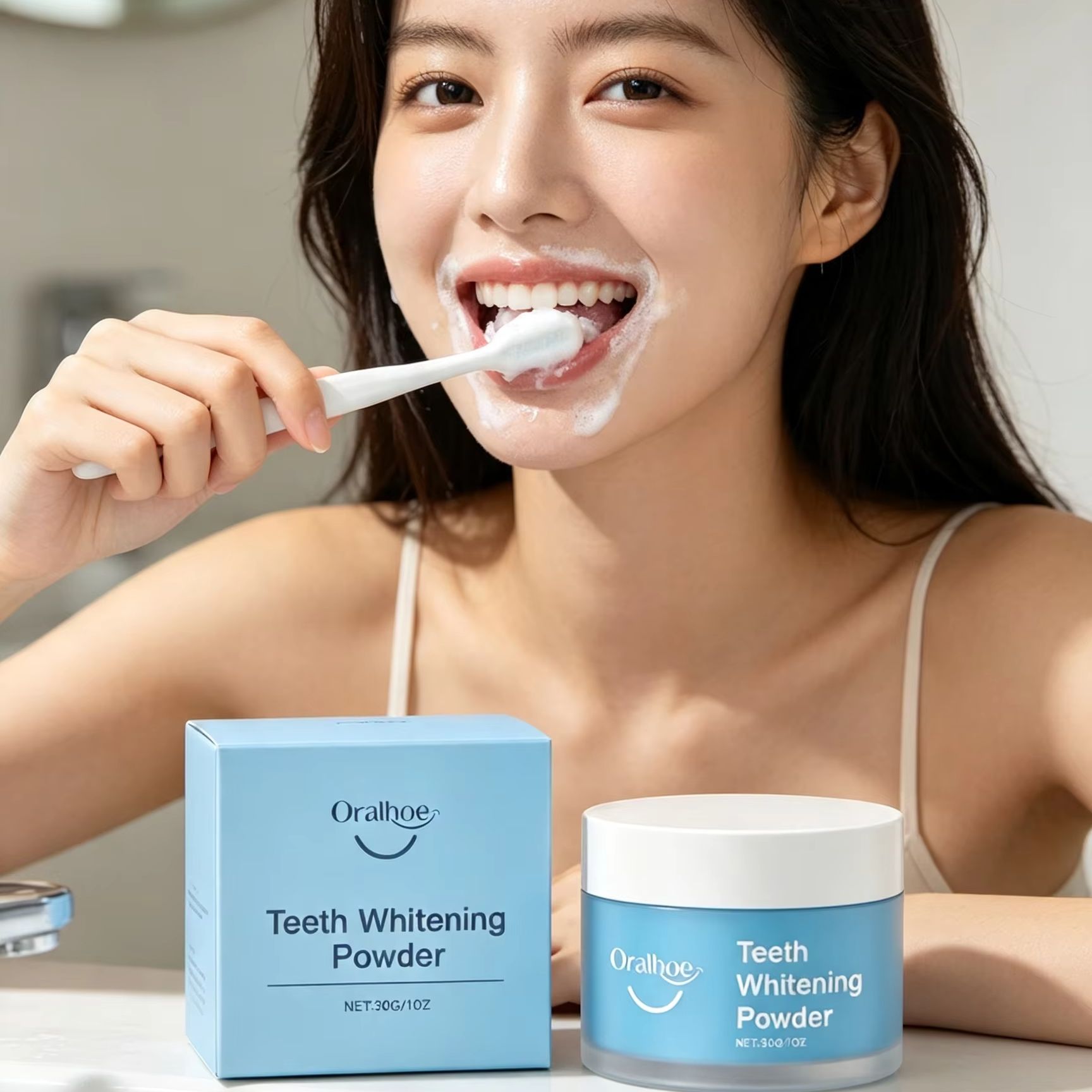 Teeth Whitening Powder - Oralhoe Tooth Powder for Brushing Teeth