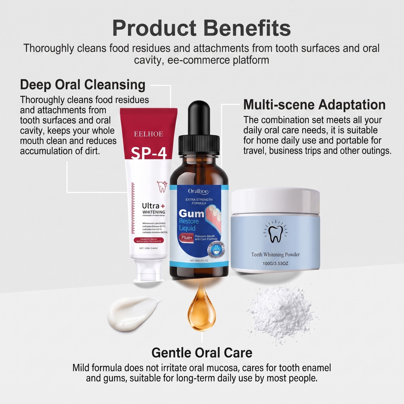 Oral Care Combo Set Whitening  - Teeth Whitening Powder 评论和价格
