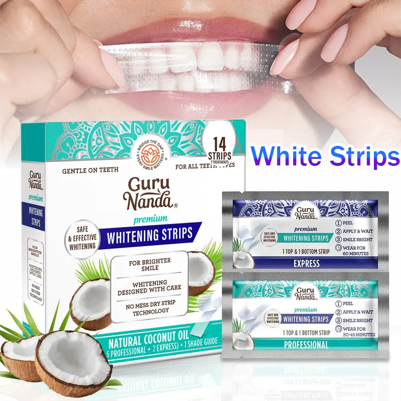 1/2/3 Boxes Coconut Oil White  - Teeth Whitening Strips Permanent 评论和价格
